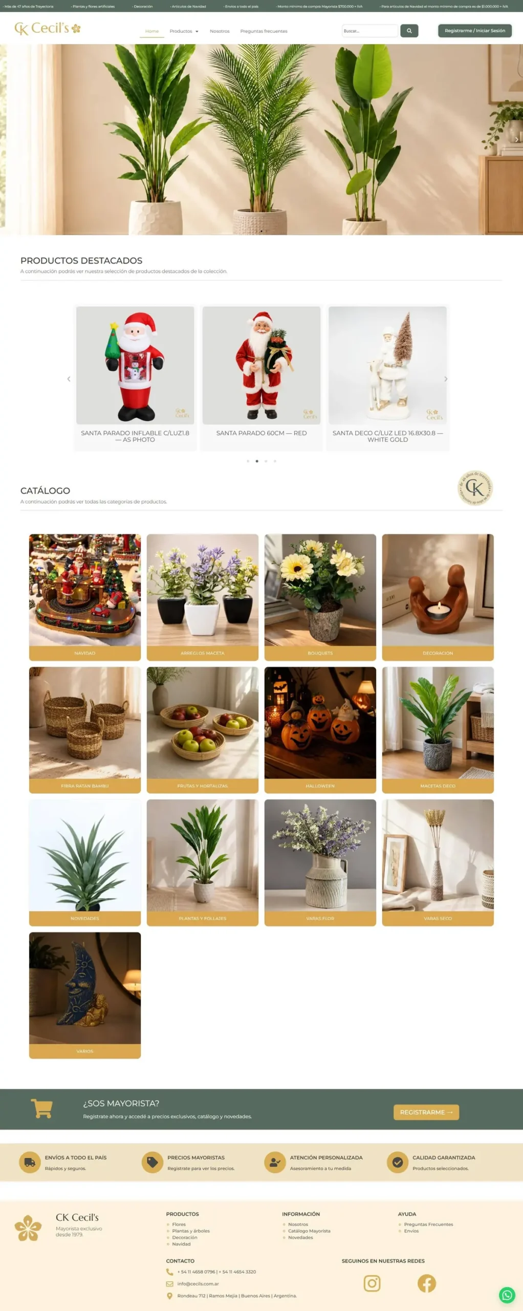 Captura de la tienda online de CK Cecil's